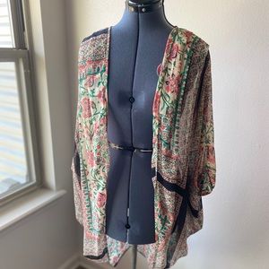 Cream and pink dolman kimono